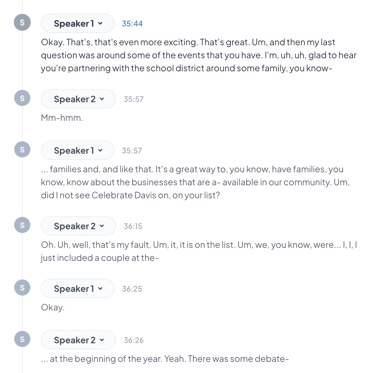 Accurate Transcript